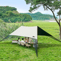 ESJAYING, Strandmuschel, 240cm, Sonnensegel, Winddichtes Design, Sonnenschutz UPF50+, Tragbarer Strandzelt, Camping