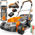 MASKO, Rasenmäher, 33cm, 150m, 4Ah, 30L, ® Akku mit Mulchfunktion, Akku Li-Ion Batterie & Ladegerät Rasentrimmer