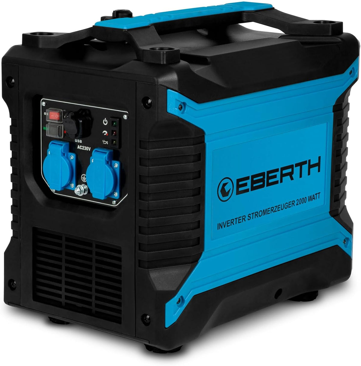 EBERTH, Powerstation, 230V, 2000 Watt Inverter Stromerzeuger leise, Notstromaggregat mit 3 PS Benzinmotor, 4-Takt