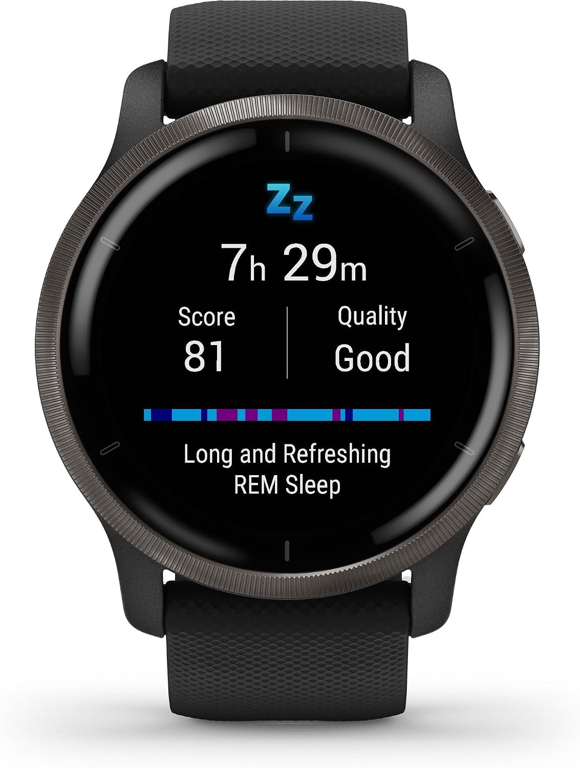 Garmin, Fitness-Tracker, Venu 2, GPS-Fitness-Smartwatch mit ultrascharfem 1, 3' AMOLED-Touchdisplay, umfassenden Fitness