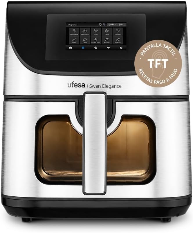 Ufesa, Heissluftfritteuse, 2200W, 7,5L, Heißluftfritteuse mit Interaktivem Digitaldisplay 4, Intelligenter App