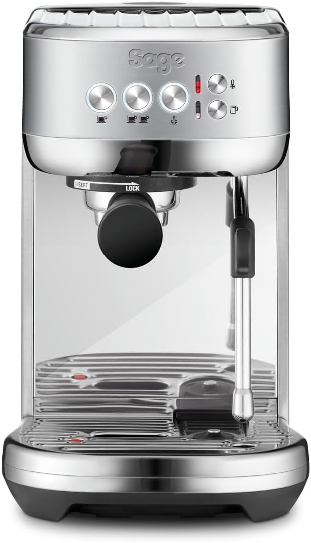 Sage, Kaffeemaschine, The Bambino Plus, Kompakte, Gebürsteter Edelstahl