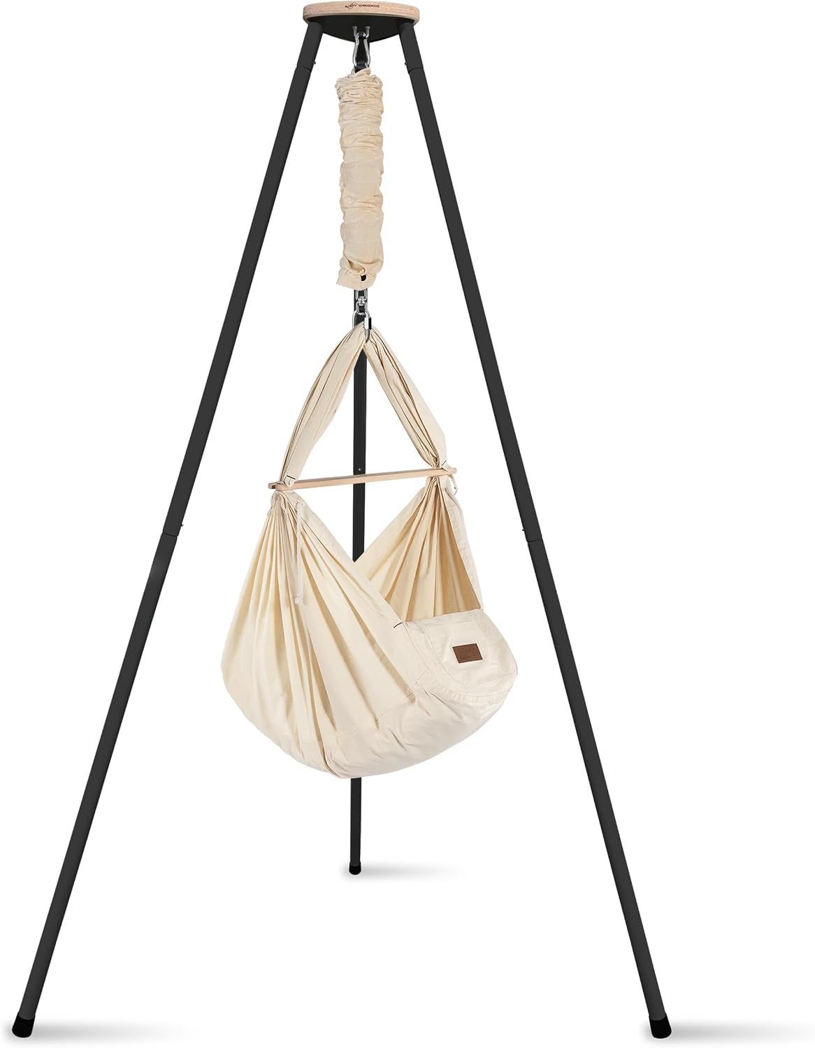 SCHMUSEWOLKE für Babys, Matratze, Federwiege - Set mit Tipi-Gestell Anthrazit - Hängematte