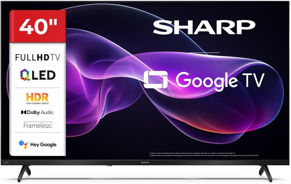 SHARP, Fernseher, 40 Zoll, Full HD QLED, Google TV, Modell 40HF3365E