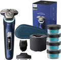 PHILIPS, Elektrorasierer, Shaver Series 9000, Elektrischer Nass-und Trockenrasierer für Männer in Blau, SkinIQ Technologie