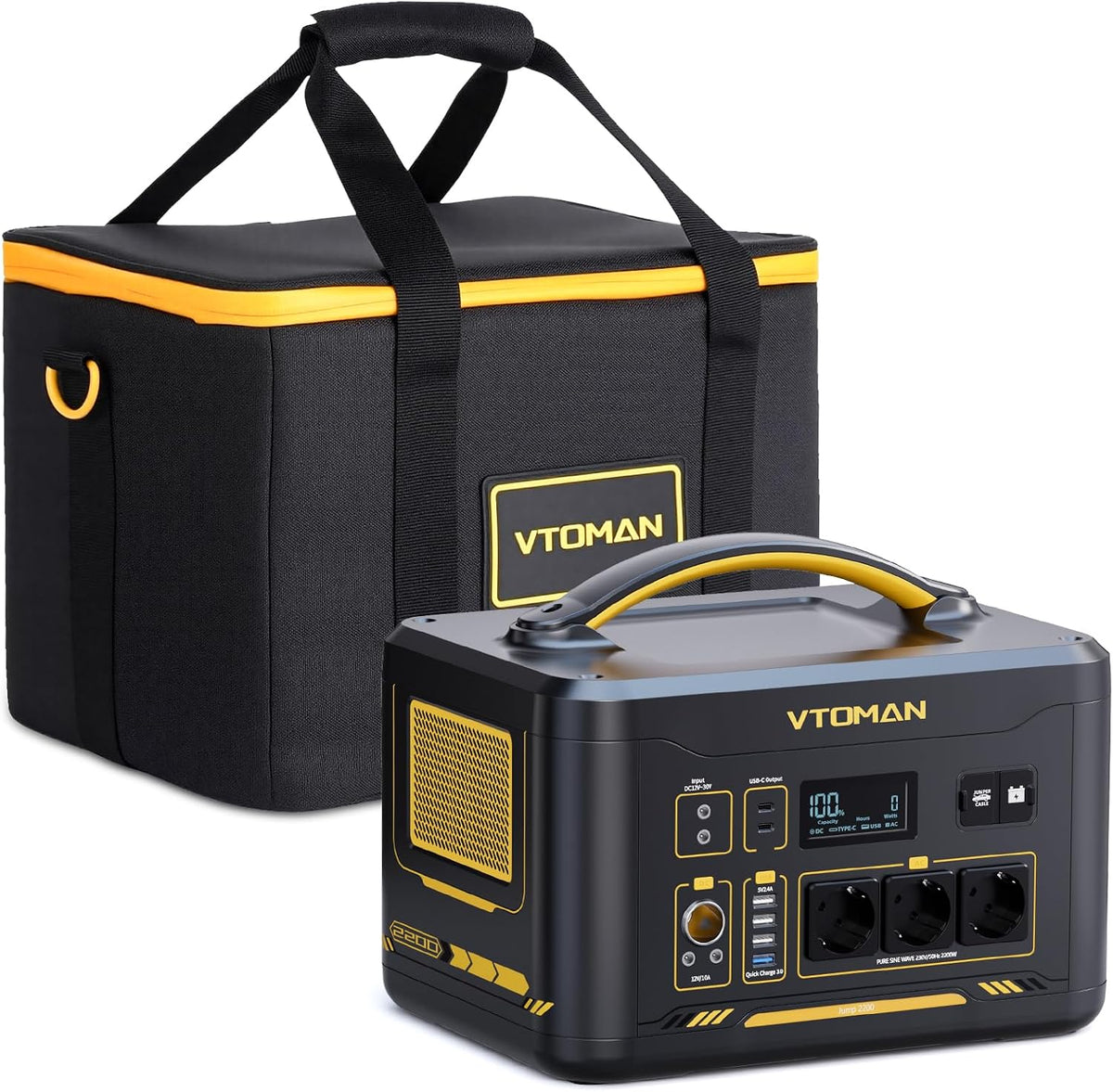 VTOMAN, Powerstation, 2200W, Jump 2200 Tragbare mit Aufbewahrung Tasche1548Wh/