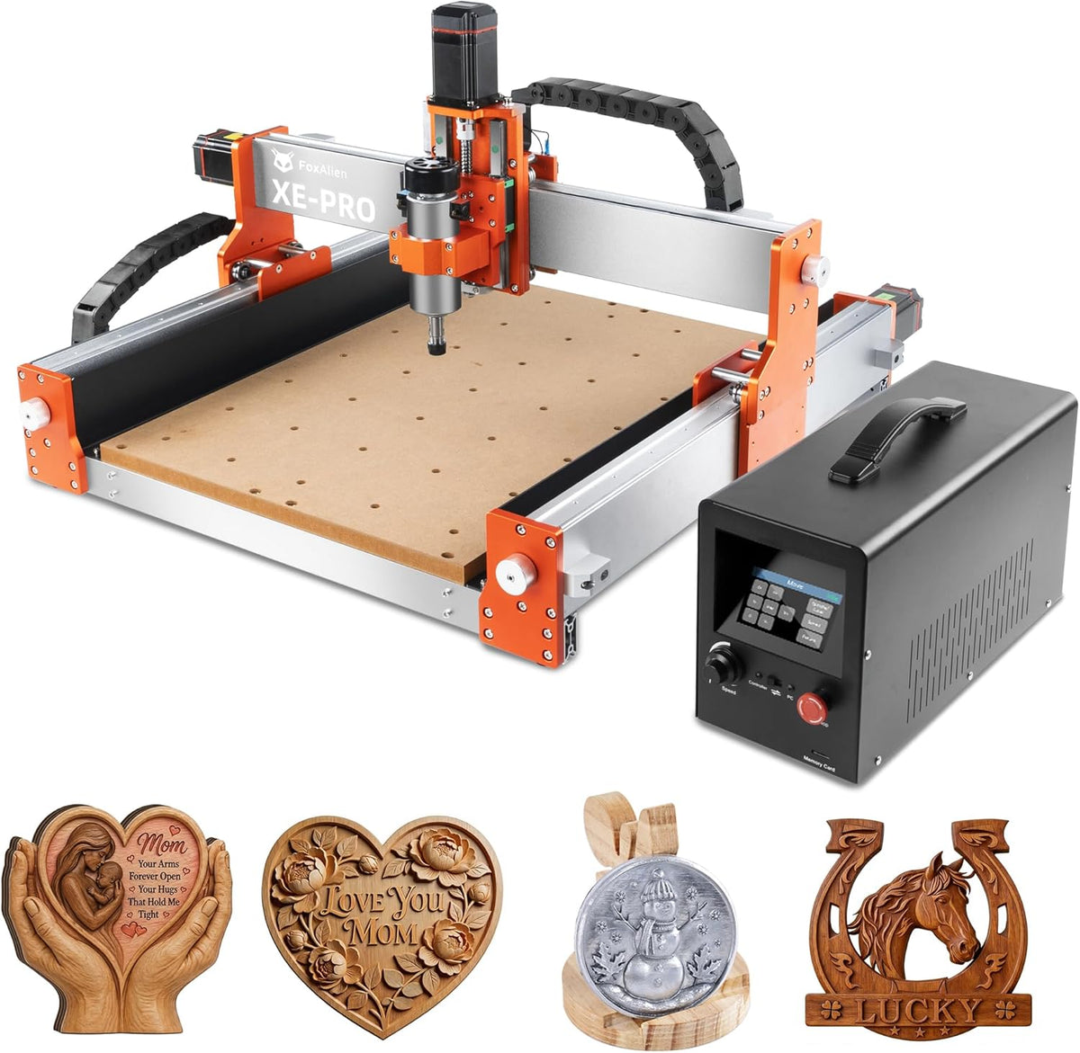 FoxAlien, Fräsmaschinen, 400W, 220V, CNC Fräsmaschine XE-PRO mit Kugelumlaufspindeln, Spindel 3-Achsen Graviermaschine für