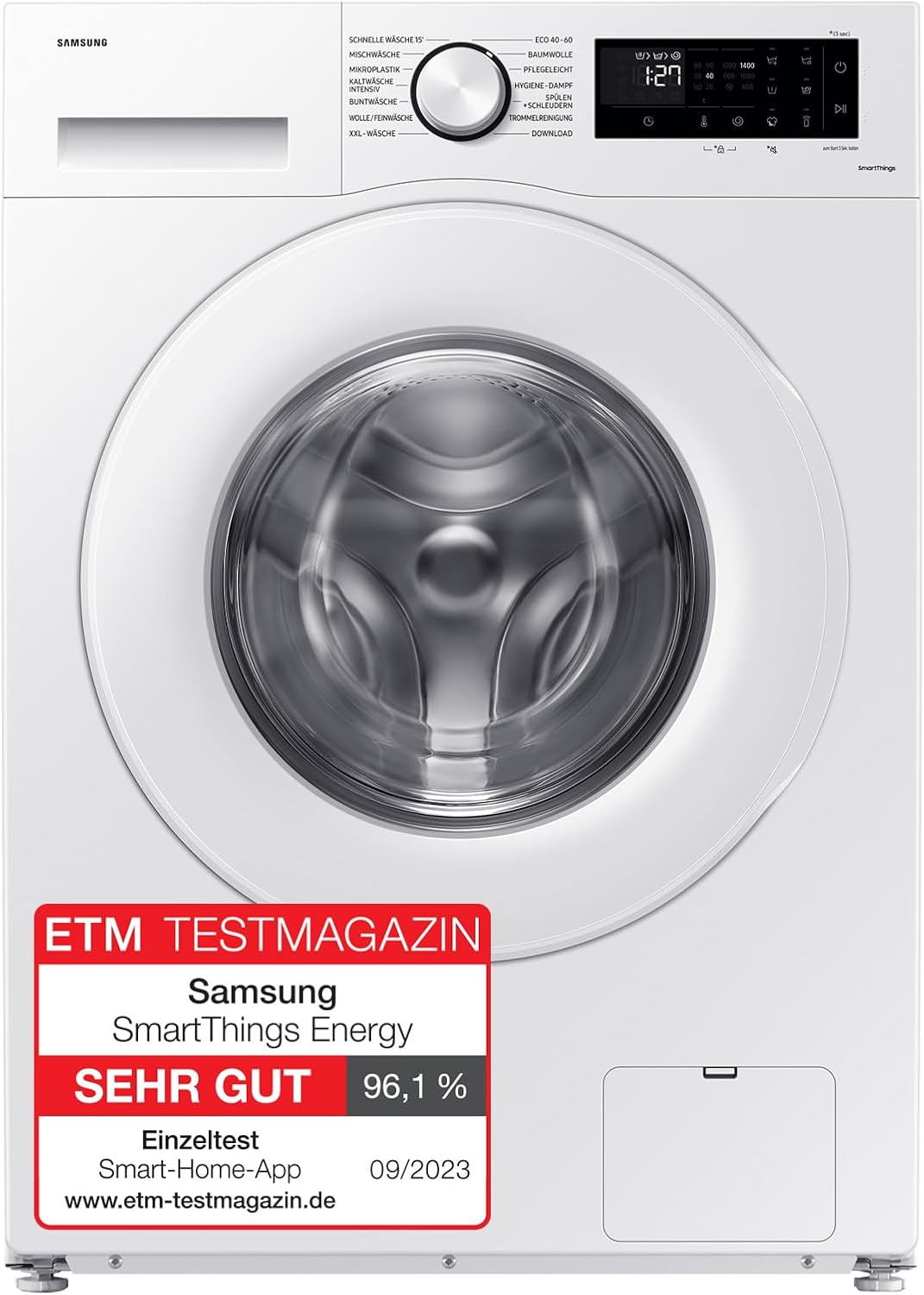 Samsung, Waschmaschine, 8 kg, 1.400 U/min, EEK: A, Mikroplastik-Programm, Ecobubble, 14 Programme, WiFi SmartControl