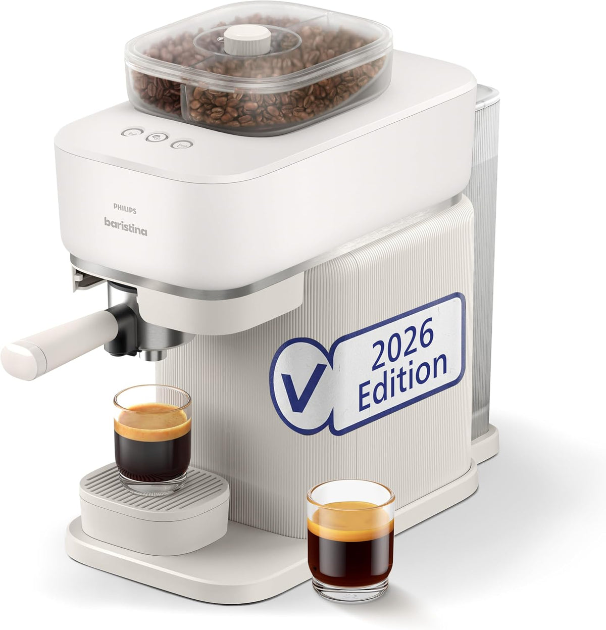 PHILIPS, Kaffeemaschine, 16 Bar, Baristina Espressomaschine mit Bean Swap, Weiß