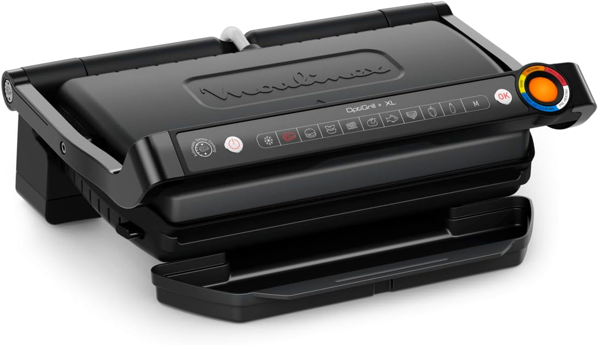 Moulinex, Elektrogrill, Optigrill+ XL, für den Innenbereich, Fisch und Gemüse, Kochanzeige, 9 automatische Programme
