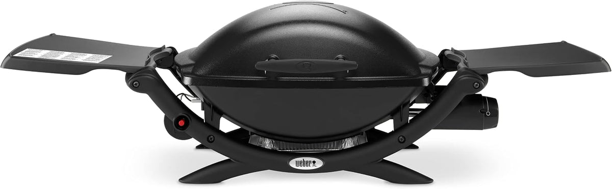 Weber, Gasgrill, 54 x 39cm, Q2000, Grillfäche, portabler BBQ Grill, 1 Brenner, mit ausklappbaren Seitentischen