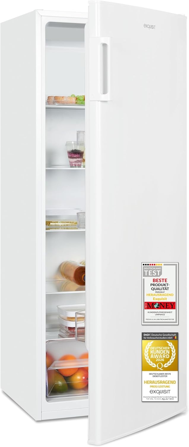 Exquisit, Kühl-Gefrierkombination, 242 l, KS5320-V-H-040E Vollraumkühlschrank - Kühlschrank in Weiss