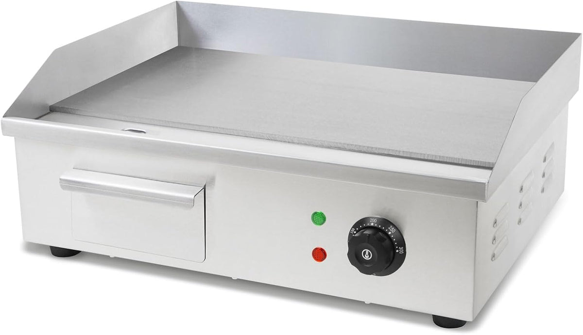 vertes, Elektrische Grillpfannen, 55x35cm, 3000W, Grillplatte Bratplatte Plancha Grill Elektrisch aus, Thermostat