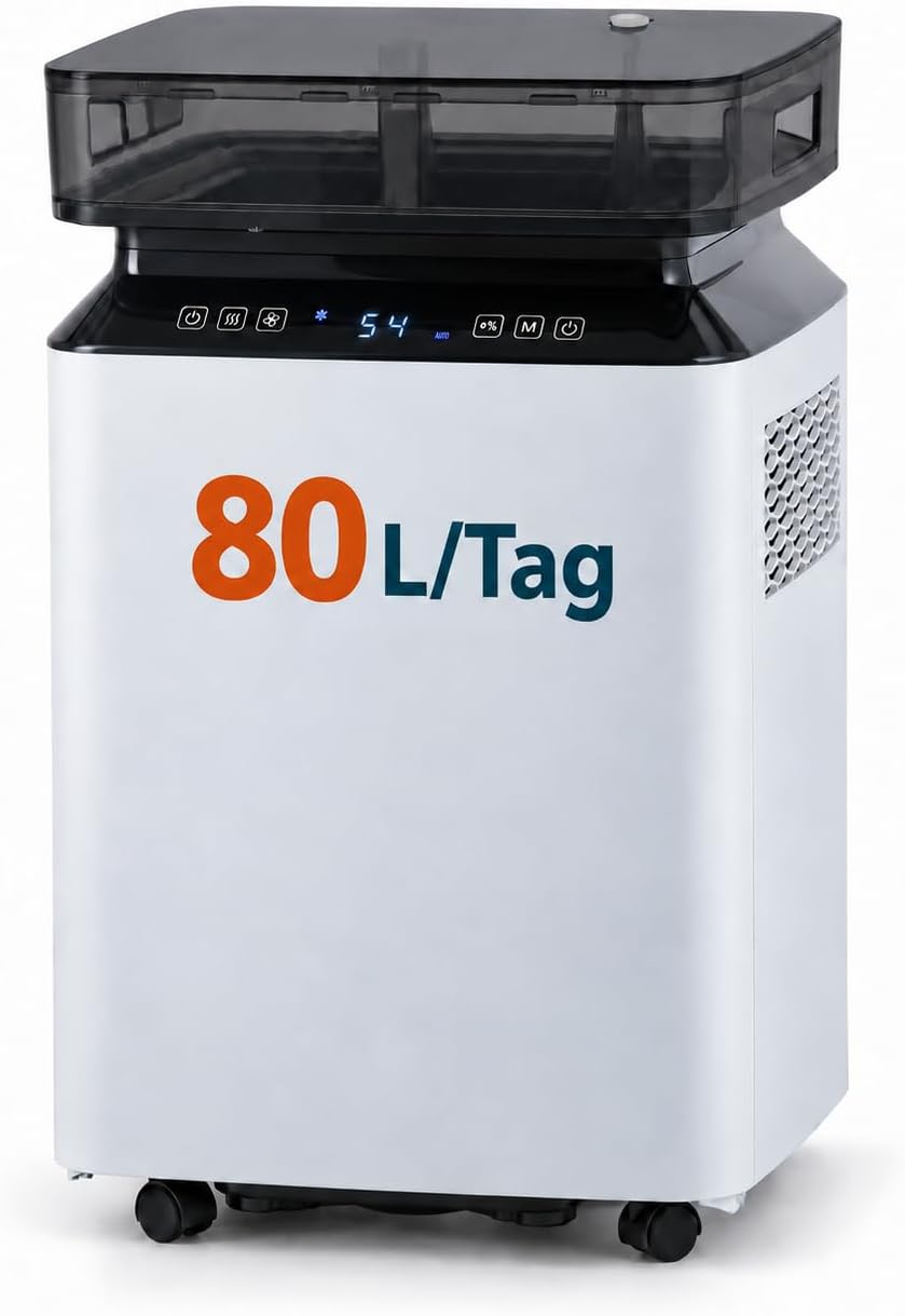 Kalopsia, Luftentfeuchter, 80L, Raumentfeuchter /Tag mit Kondensatpumpe
