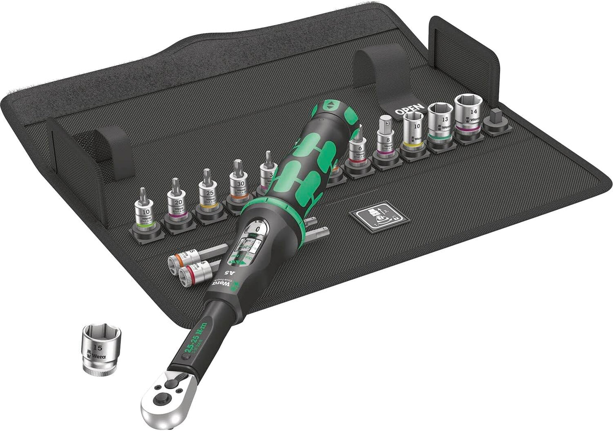 Wera, Fahrrad, 05004180001 Bicycle Set Torque 1, Drehmomentschlüssel Satz, 5-25 Nm, 16-teilig