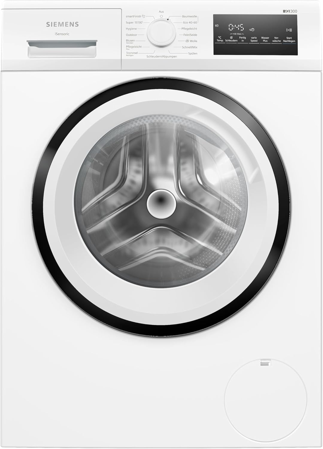 Siemens, Waschmaschine, 60cm, 8kg, WM14N225 iQ300, Frontlader mit Fassungsvermögen, 1400 UpM, speedPack L, smartFinish