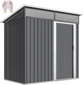Gerätehaus, Outsunny, 195x122x182cm, 1,9m, Metall ² mit Fundament Dunkelgrau