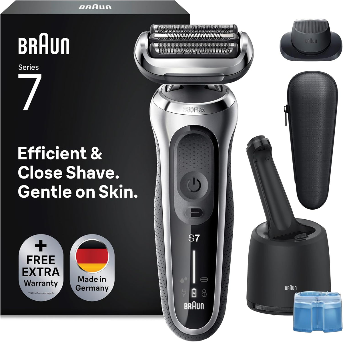 Braun, Folienrasierer, Rasierer Herren Elektrisch Series 7, 71-S7200cc, Silber