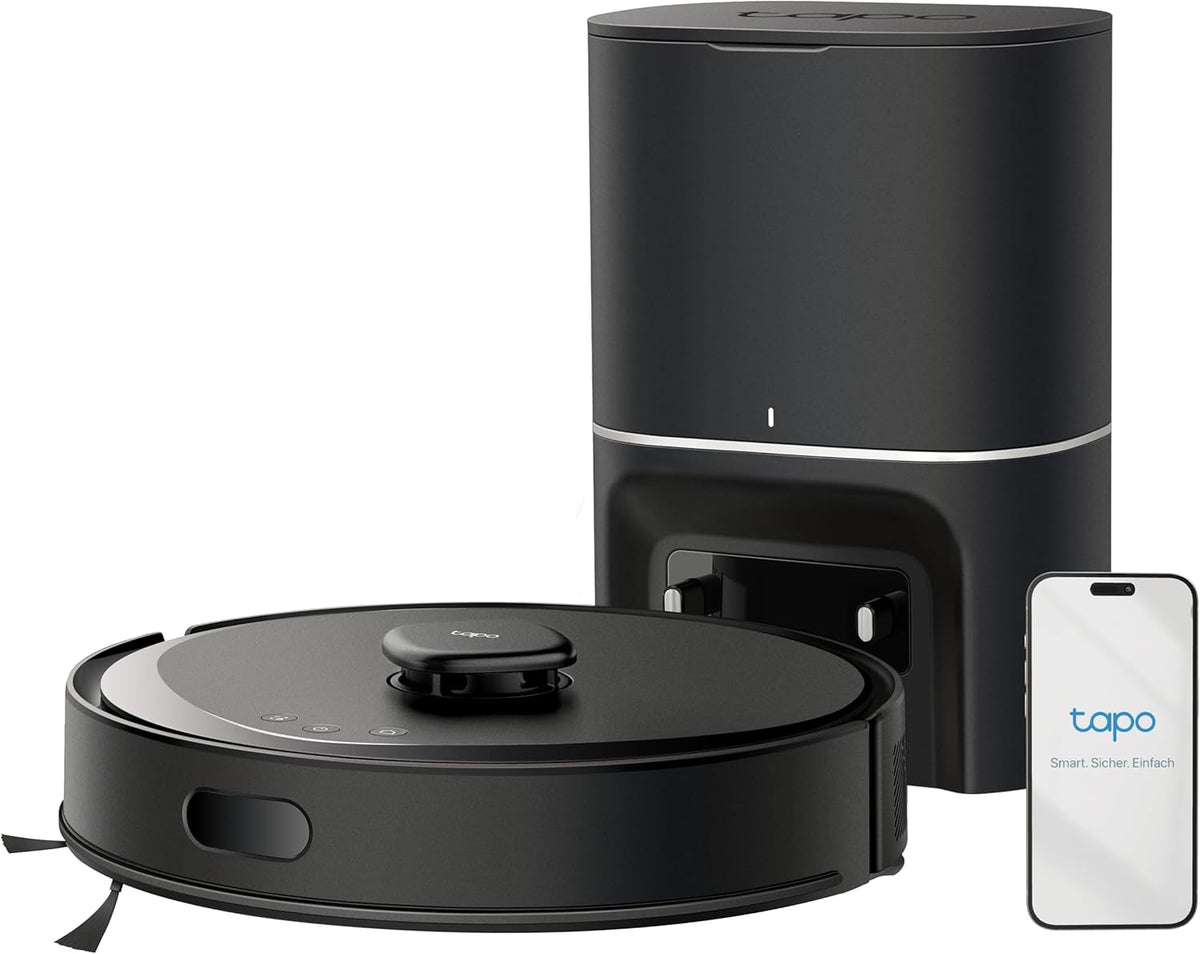 Tapo, Saugroboter, RV30 Max Plus mit Wischfunktion und automatischer, 5300Pa Ultra Starke Saugkraft, LiDAR+IMU Dual-Navigation