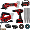 Einhell, Akkuschrauber, 4,0 Ah, 18 V, Bohrschrauber TE-CD 18/40 + Winkelschleifer TC-AG 18/115 +, inkl. 1 x Akku