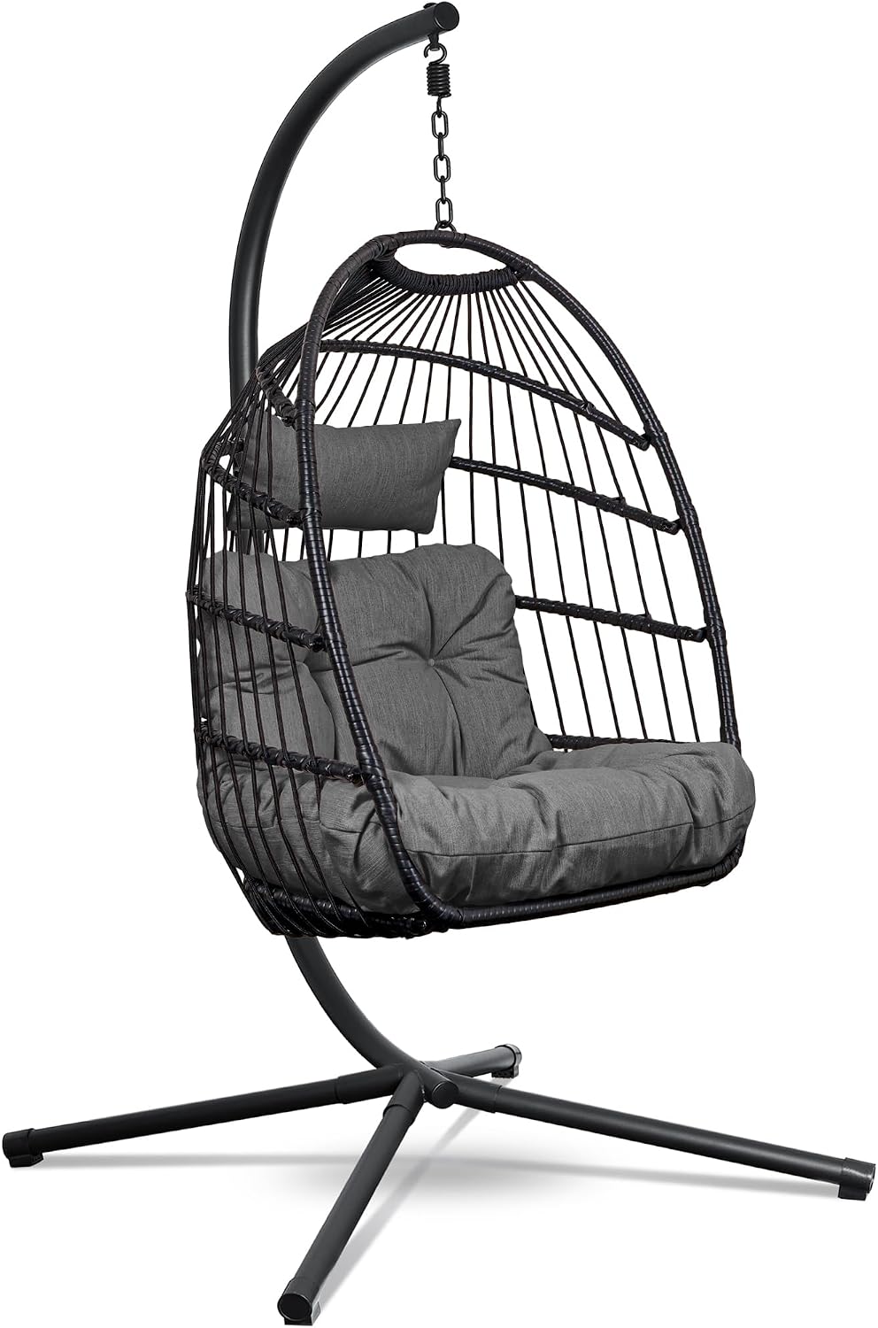 Hängesessel, Swoods, 150 kg, mit Gestell - Outdoor - Indoor und Outdoor - Hängstuhl mit