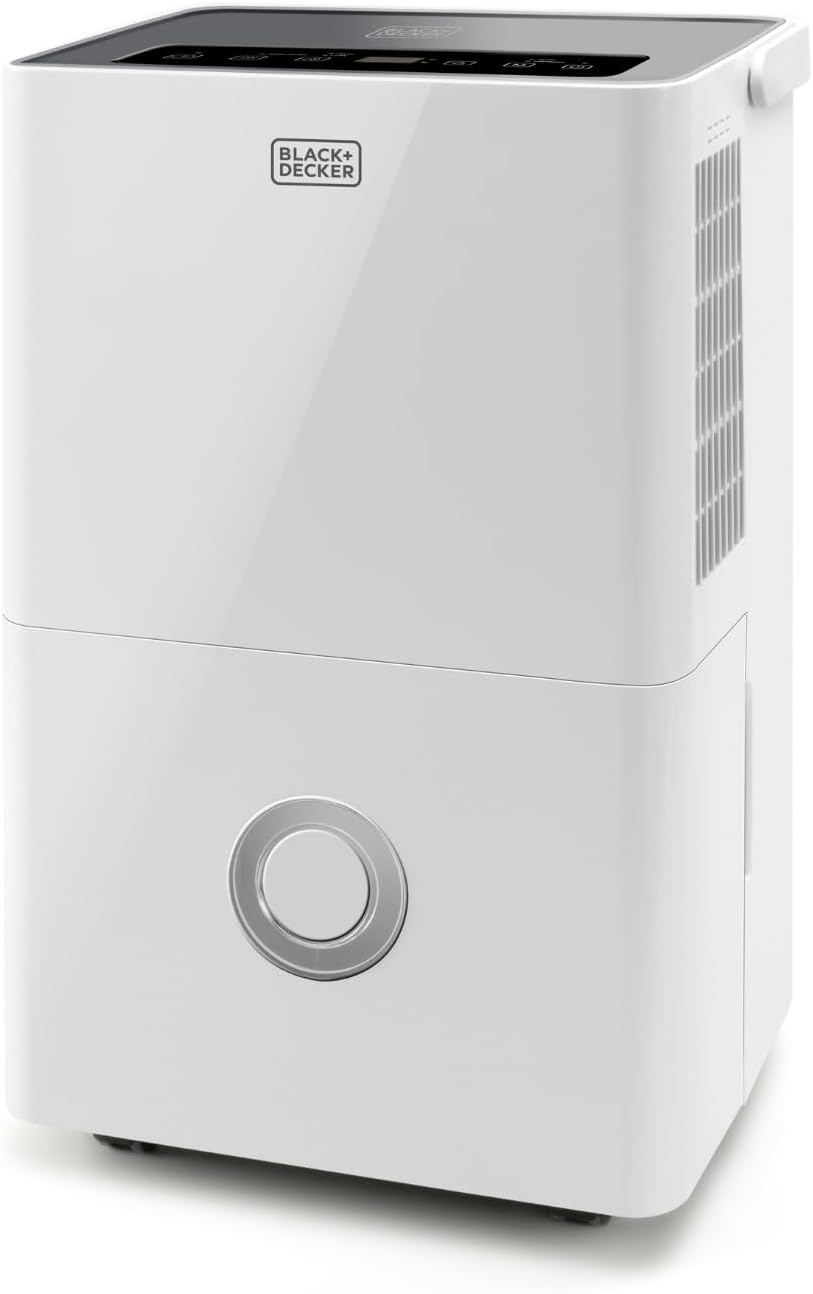 BLACK+DECKER, Dunstabzugshaube, 40 m, 20L, Deshumidificador /día, HEPA 13, Secado Ropa
