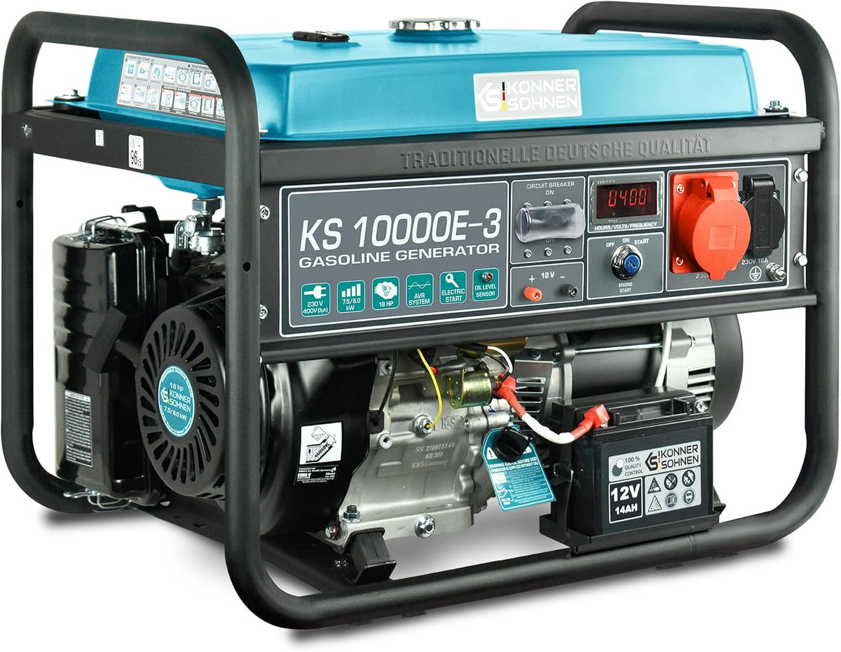 K&S Könner&Söhnen, Powerstation, & KS 10000E-3 Stromerzeuger 18 PS, Benzin Generator, E-Start