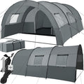 tectake, Tunnelzelte, 350 x 480 x 195 cm, 100 % Polyester mit Polyurethan-Beschichtung, Polyethylen, Fiberglasstangen