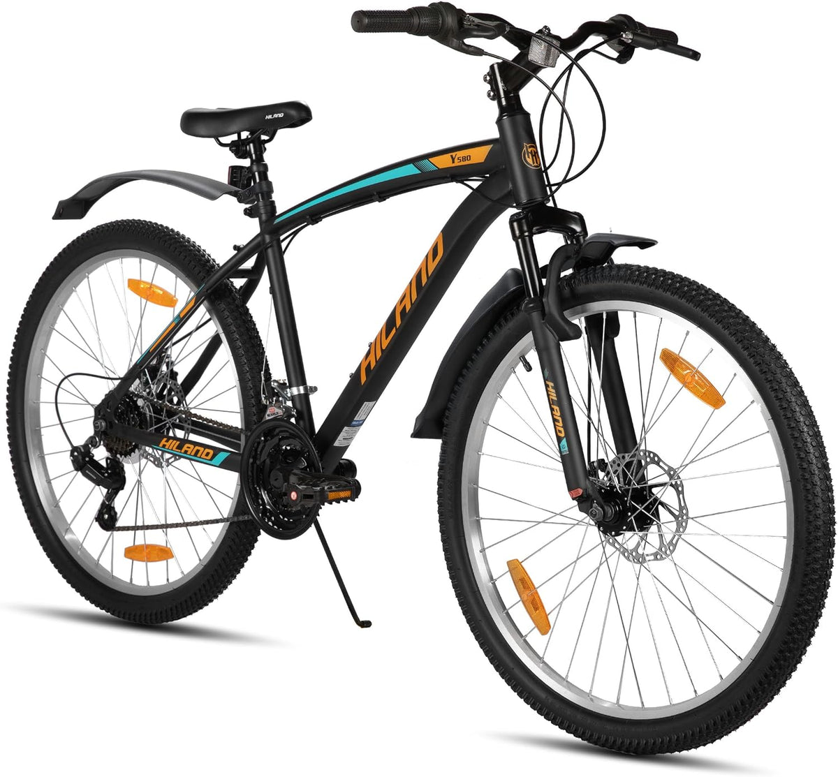 HH HILAND, Mountainbike, 27,5 Zoll, 18-Gang MTB für Herren und Damen, mit Scheibenbremsen und Federgabel, für Erwachsene