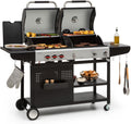 Klarstein, Gasgrill, 8,5 kW, 11 kg, Hot & Hot Kombigrill - 2in1-System: Gas-/Kohlegrill, 3 Edelstahlbrenner, Leistung
