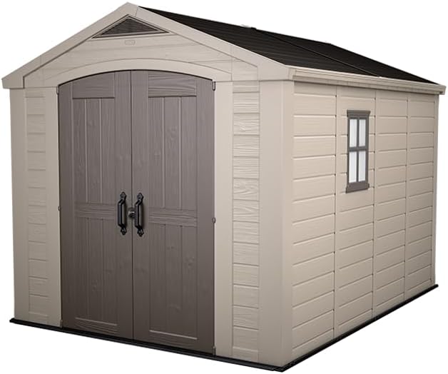 Gerätehaus, Keter, 256.5 x 332 x 243 cm, 15.5m, Factor 8x11, Beige, ³ Rauminhalt, Außenmaße (B/T/H):, wetterfest