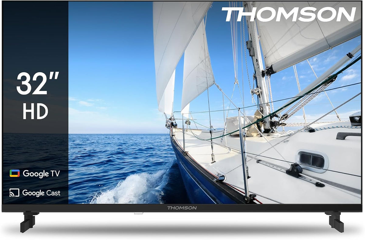 Thomson, Fernseher, 32 Zoll, 81 cm, Led HD Google TV, Wi-Fi, Dolby Audio, Bluetooth 5.1, Triple-Tuner (Kabel/Satellit/Antenne)