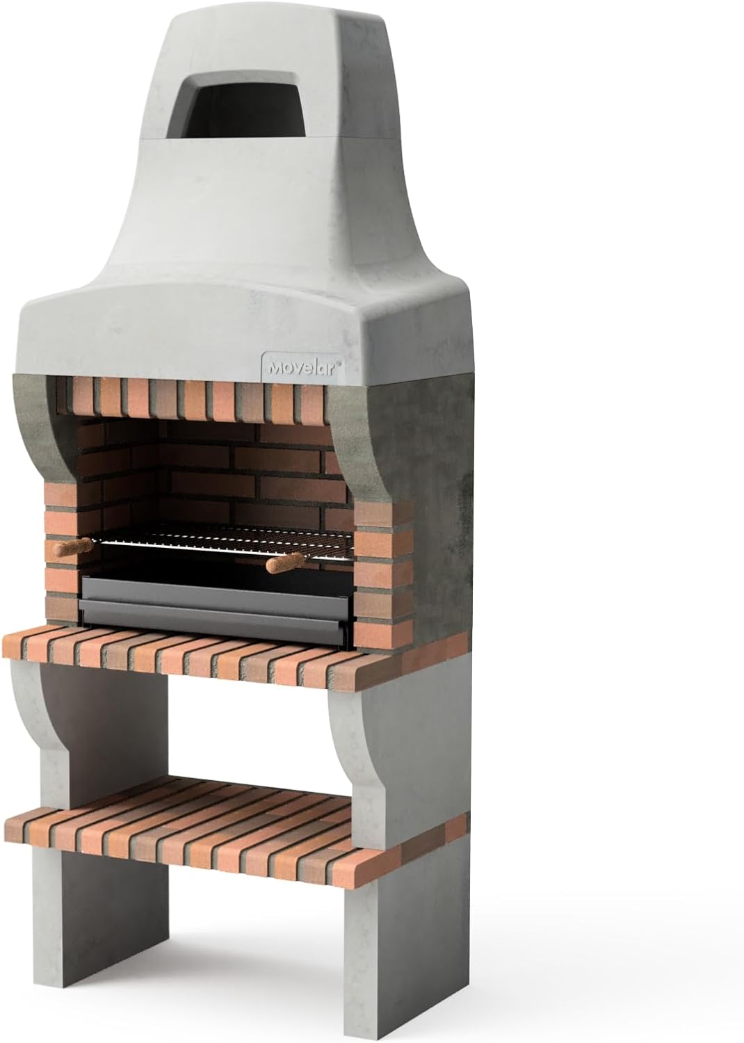 MAESTRO FERRETERO, Holzkohlegrill, 86,5 x 58 x 220 cm, Movelar - Vorgefertigter Grill für Holz und Kohle, Modell Palermo Barbacoa