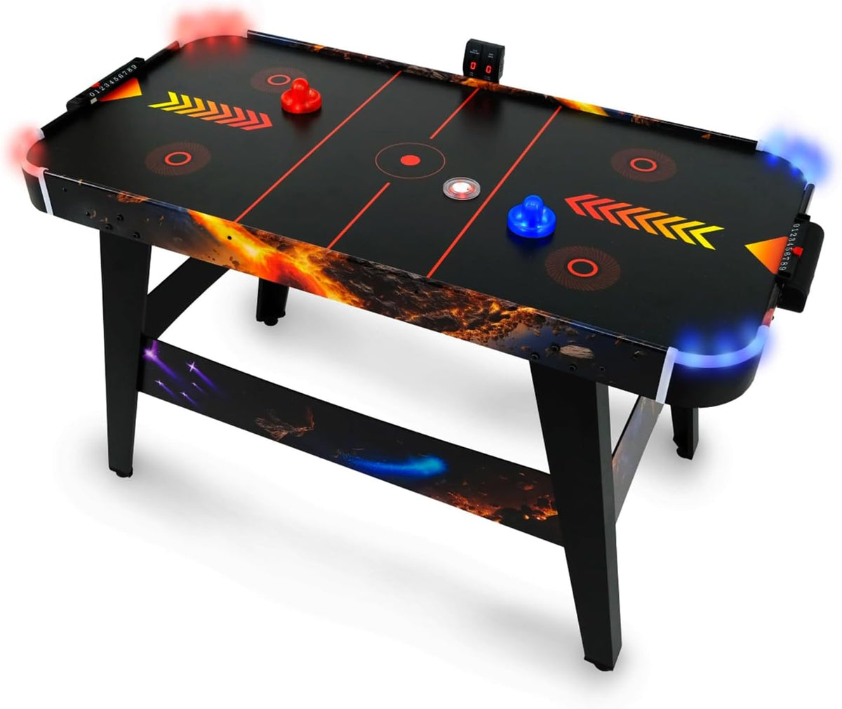 FASports, Airhockey, LED- Spieltisch von, Air Hockey Kinder/Jugendliche ab 8 Jahren, Spieltisch mit Luft inkl. leuchtende Pusher und Pucks
