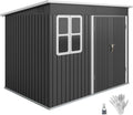 Gerätehaus, Outsunny, 260x177x190 cm, 4,13 m, Metall ² mit Fenster Dunkelgrau
