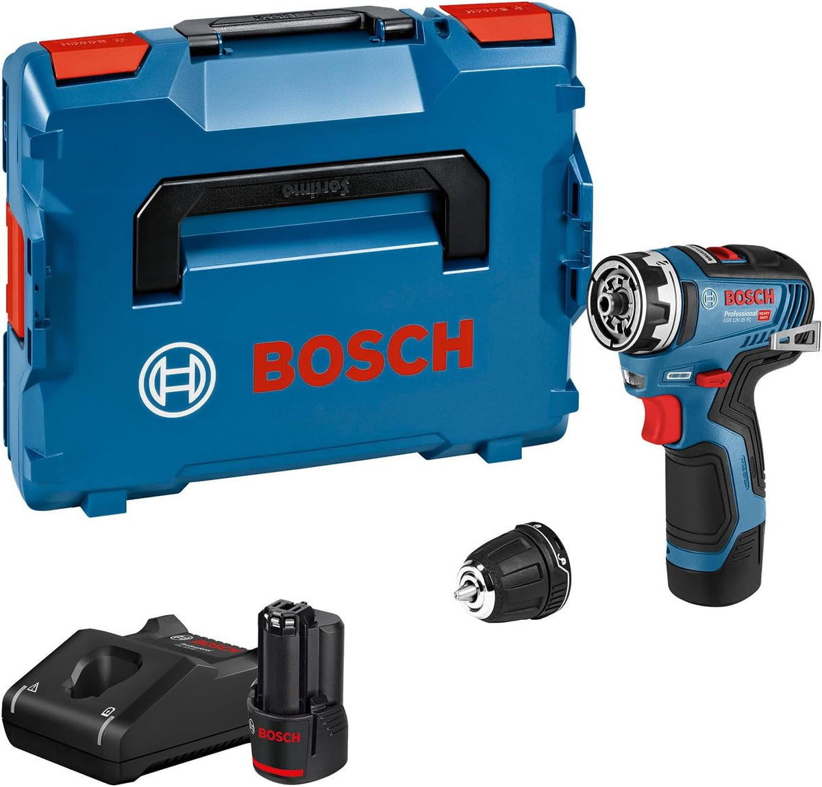 Bosch Professional, Akkuschrauber, 3.0Ah, 12V, System Akku Bohrschrauber GSR -35 FC - FlexiClick System, Schnellladegerät GAL -40