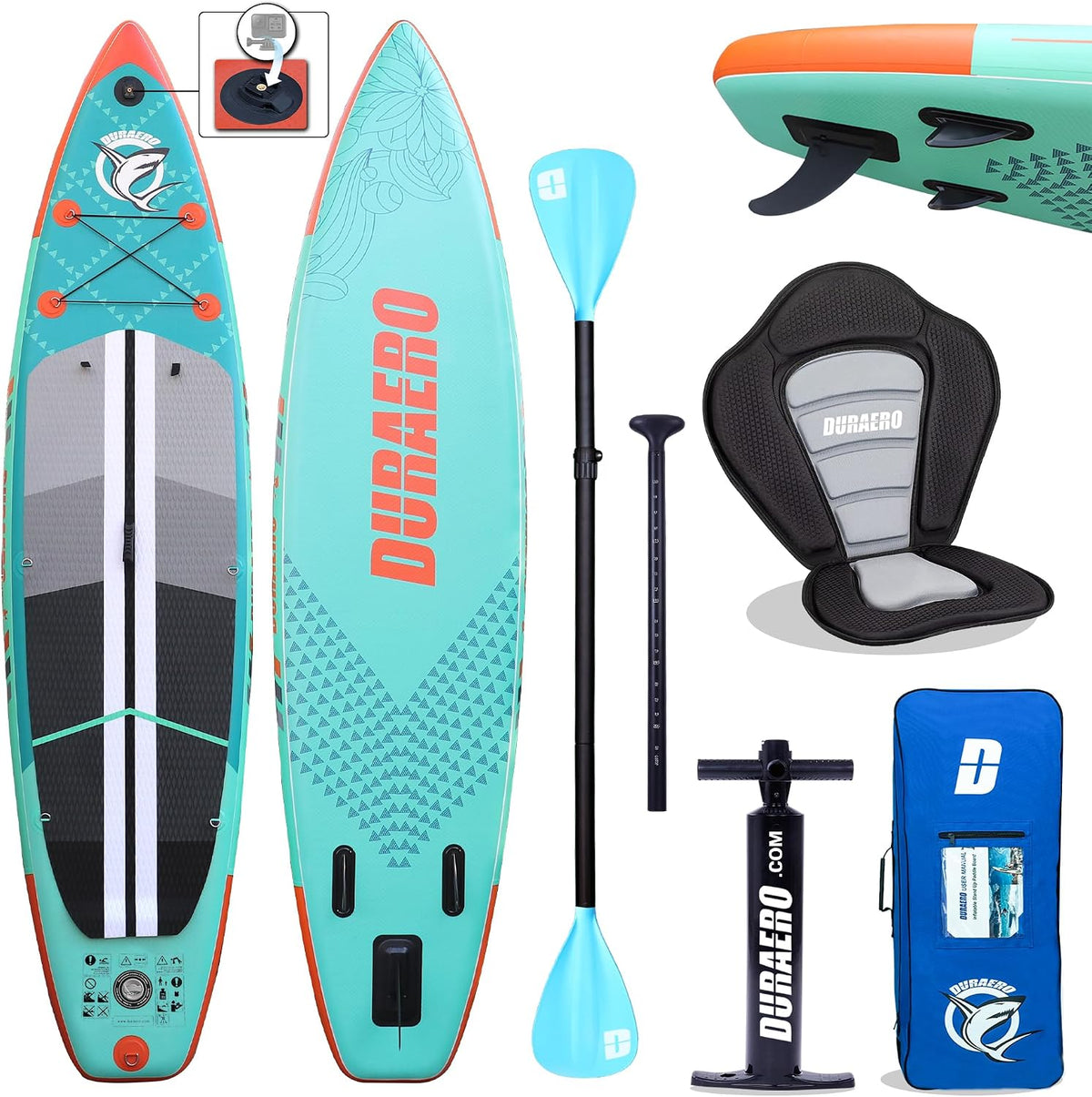 DOEWORKS, SUP-Board, 330x76x15cm, 150kg, Aufblasbare SUP Board Set Stand Up Paddle Board Premium, Dopple Paddel und komplette Zubehöre