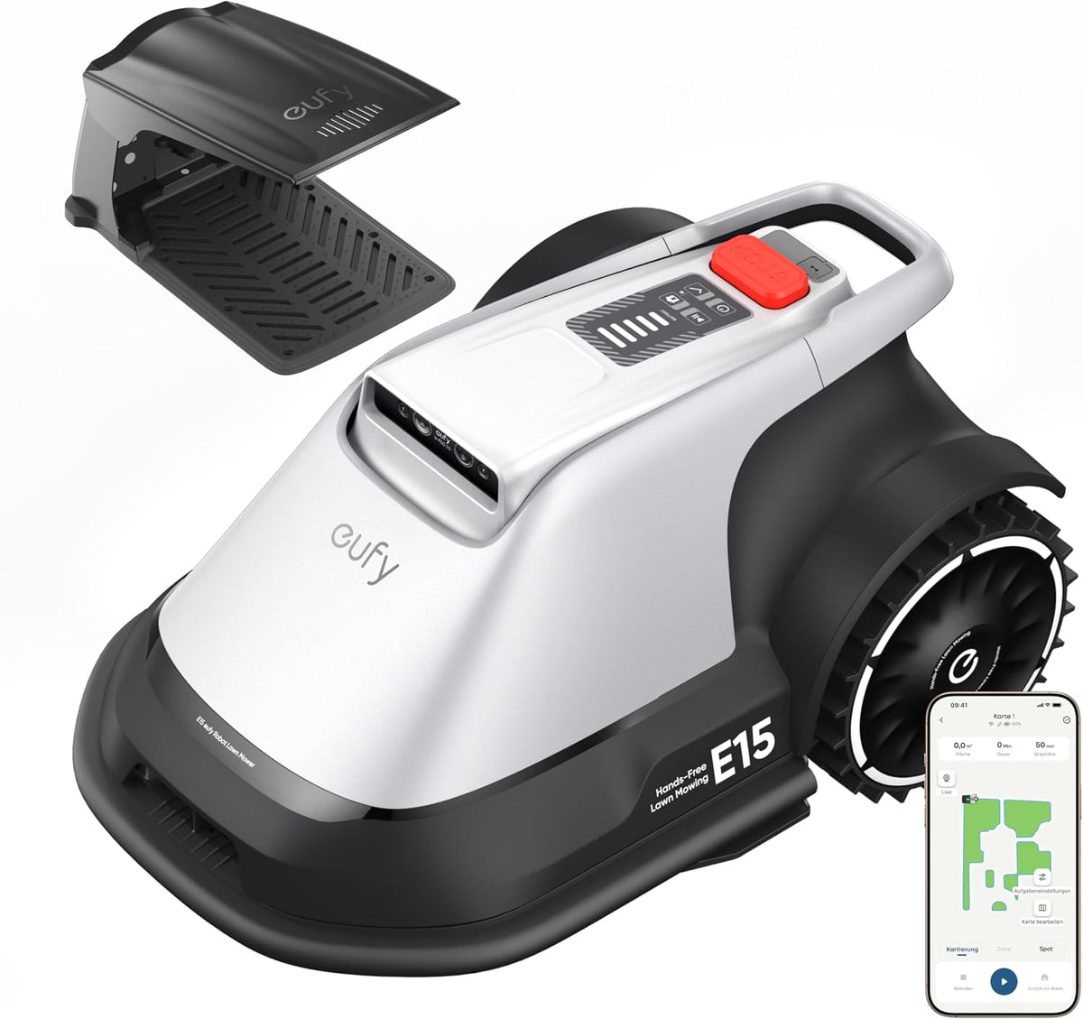 eufy, Mähroboter, 800m, Anker E15 mit Garage, ohne Begrenzungskabel, bis ²