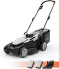 LiTHELi, Rasenmäher, 4,0 Ah, 500 m, 75 mm, 43cm, U20 Akku, 2 x 20V, Schnittbreite, Brushless, bis ², 40L Fangkorb