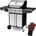 deluxe4home, Gasgrill, BBQ Grillwagen mit Deckel I 3+1 Seitenbrenner XXL Grill
