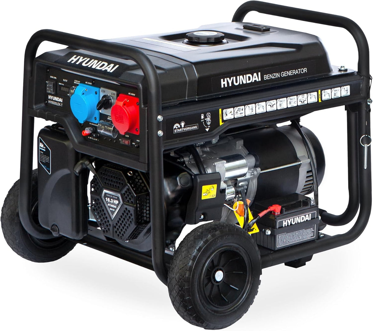 HYUNDAI, Powerstation, 230V, 400V, Benzin Stromgenerator HY8500LEK-T, Stromerzeuger mit &, max. Leistung 10.3kVA