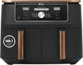 Ninja, Heissluftfritteuse, 9,5L, Foodi MAX Dual Zone Heißluftfritteuse, Airfryer, 2 Fächer, mit Zange, Antihaftbeschichtung