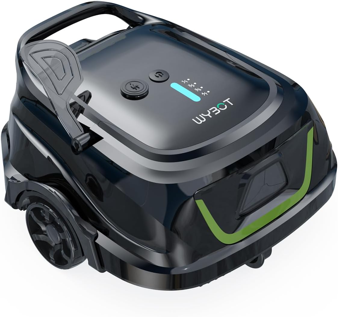 WYBOT, Poolroboter, A1p Akku mit Doppelfilter, 120 Min Laufzeit, Starker Kabelloser für Aufstellpool & Flache Pools