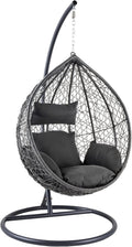 Riess Ambiente, Hängesessel, 70x107cm, LOFT - - anthrazit - Polyrattan mit Kissen