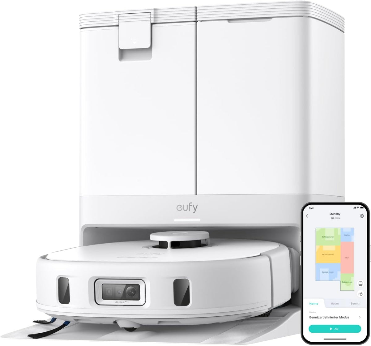 eufy, Saugroboter, Anker Saug- und Wischroboter X10 Pro Omni, All-in-One, Weiß