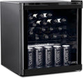 °CUBES, Mini-Kühlschrank, 48 L, Mini Kühlschrank Schwarz, Eleganter Getränkekühlschrank mit Glastür & 1 variabler