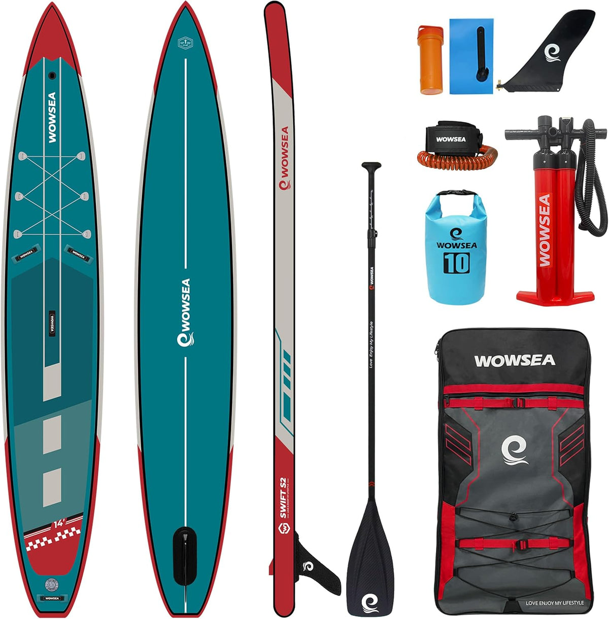 WOWSEA, SUP-Board, Aufblasbare Paddle Boards, 3400g Schwerer Dropstitch