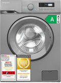 Exquisit, Waschmaschine, 45 cm, 7 kg, Schmal - - Inoxlook - 1400 U/Min - Klasse