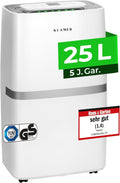 KLAMER, Luftentfeuchter, 420 Watt, 5,5L, 25L, elektrisch in 24h mit Tank