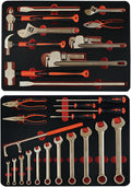 WEDO, Werkzeug-Sets, Funkelfreies Werkzeug-Set, 28-teilig, Funkenfreies Sicherheitswerkzeug-Set mit Hammern, Schraubenschlüssel